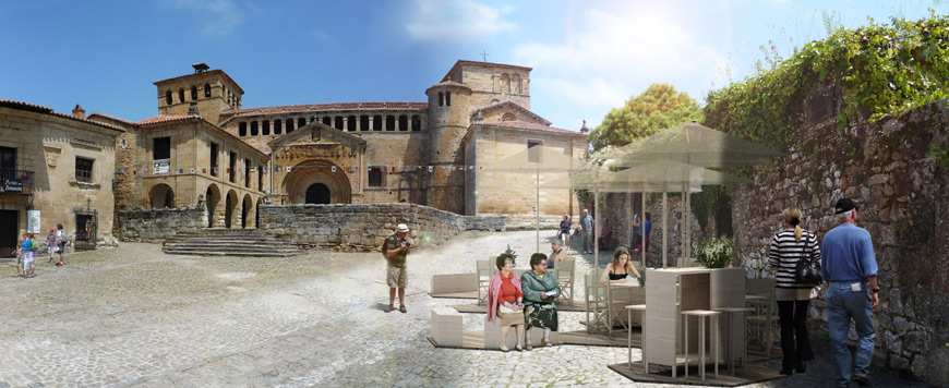 open ideas competition for the adaptation and management of the pavement cafés in the historical centre of Santillana del Mar, NMBA